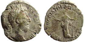 Commodus (180-191) Denarius. Obverse: M COMM ANT P FEL AVG BRIT P P, laureate head right Reverse: IOVI IVVEN P M TR P XIIII COS V DES VI, Jupiter stan...