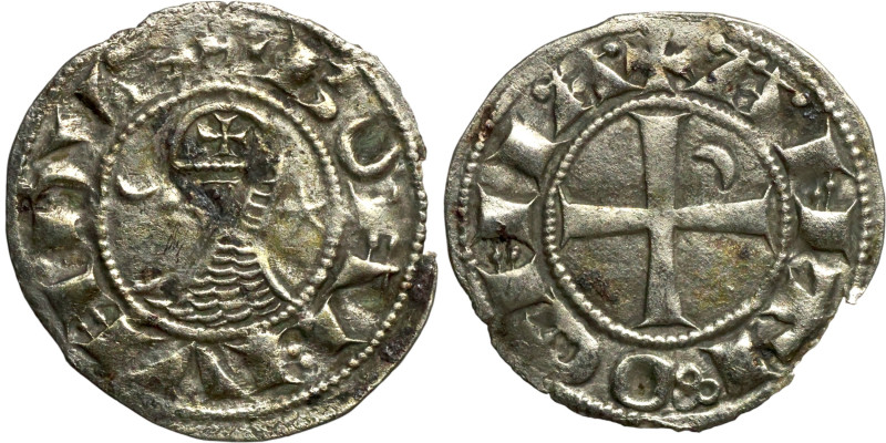 Principality of Antioch. Bohemond III (1163-1201) Denier. Antioch. Obverse: BOAИ...