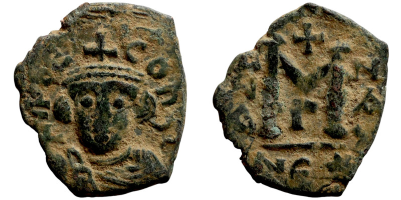 Heraclonas (638-631) Follis. Constantinople. Obverese: INPERP CONST, Bust Facing...