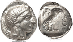 ATTICA. Athens. Ca. 440-404 BC. AR tetradrachm (25mm, 17.18 gm, 1h) . NGC Choice AU 5/5 - 3/5. Mid-mass coinage issue. Head of Athena right, wearing e...