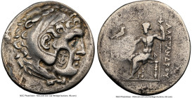 PAMPHYLIA. Perga. Ca. 221-188 BC. AR tetradrachm (31mm, 11h). NGC Choice Fine, graffito, scratches, countermark. Posthumous issue in the name and type...