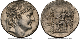 SELEUCID KINGDOM. Alexander II Zabinas (128-122 BC). AR tetradrachm (29mm, 15.64 gm, 1h). NGC Choice VF 5/5 - 2/5, brushed. Antioch on the Orontes. Di...