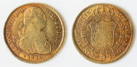 Ferdinand VII gold 8 Escudos 1819 NR-JF XF, Nuevo Reino, KM66.1, Cal-82. 37.9mm. 27.05gm. Honey golden colored flan with a merlot tone. HID09801242017...