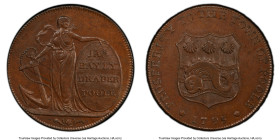 Dorsetshire. Poole copper 1/2 Penny Token 1795 MS64 Brown PCGS, D&H-6. JAs BAYLY DRAPER POOLE / PROSPERITY TO THE TOWN OF POOLE 1795. HID09801242017 ©...