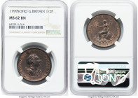 George III 1/2 Penny 1799-SOHO MS62 Brown NGC, Soho mint, KM647, S-3778. Enriched onyx-brown surfaces with backlit original red brilliance around lege...