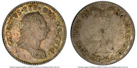 George III 4 Pence 1784 MS63 PCGS, KM596.1, S-3750. Underlying reflectivity veiled in lovely multi-colored tone with flan displaying a raindrop effect...