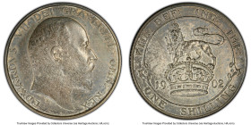 Edward VII Matte Proof Shilling 1902 PR63 PCGS, KM800,, S-3982. Argent and blue-gray toned. HID09801242017 © 2024 Heritage Auctions | All Rights Reser...
