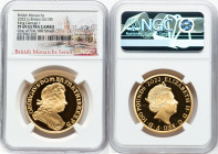 Elizabeth II gold Proof "King George I" 100 Pounds (1 oz) 2022 PR69 Ultra Cameo NGC, S-BMGA3. Mintage: 610. British Monarchs series. One of First 100 ...