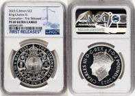 Charles III silver Proof "Royal Arms - King Charles III Coronation" 2 Pounds (1 oz) 2023 PR69 Ultra Cameo NGC, Mintage: 18,660. First Releases. HID098...