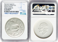 Charles III silver Matte Proof "Waterloo Medal - Allied Leaders" 5 Pounds (2 oz) 2024 PR70 NGC, Mintage: 2,960. Great Engravers series. Original desig...