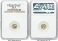 Pair of Certified Assorted Fanam Issues NGC, 1) Maratha Confederacy. Republic gold Fanam ND (c. 1820-1830) - MS64, KM368 2) Travancore. Rama Varma V F...