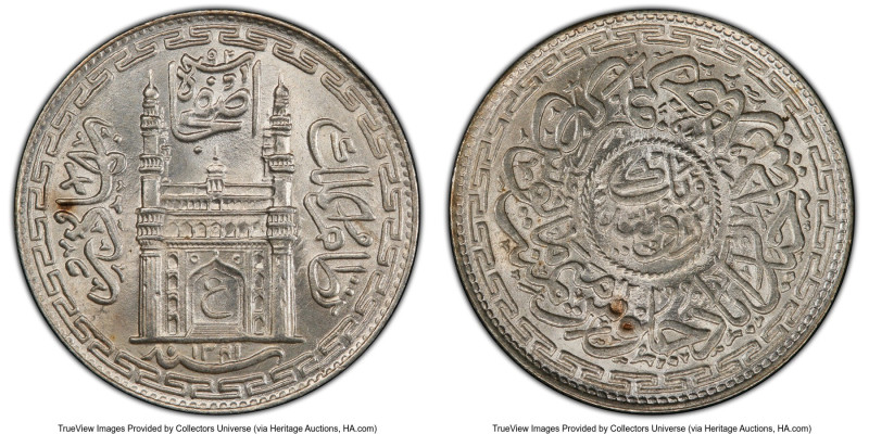 Hyderabad. Mir Usman Ali Khan Rupee AH 1341 Year 12 (1922) MS66 PCGS, Haidarabad...