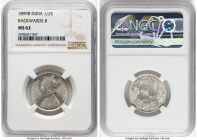 British India. Victoria 1/2 Rupee 1899-B MS62 NGC, Bombay mint, KM491. Backwards (Inverted) "B". HID09801242017 © 2024 Heritage Auctions | All Rights ...