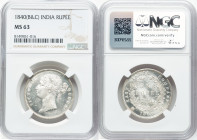British India. Victoria Rupee 1840-(b & c) MS63 NGC, Calcutta mint, KM458.2. HID09801242017 © 2024 Heritage Auctions | All Rights Reserved