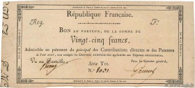 Country : FRANCE 
Face Value : 25 Francs 
Date : 01 janvier 1720 
Period/Province/Bank : Assignats 
Catalogue reference : Laf.215 
Additional referenc...