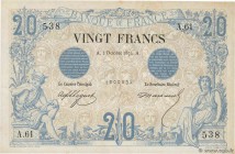 Country : FRANCE 
Face Value : 20 Francs NOIR 
Date : 02 octobre 1874 
Period/Province/Bank : Banque de France, XXe siècle 
Catalogue reference : F.09...