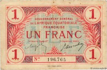 Country : FRENCH EQUATORIAL AFRICA 
Face Value : 1 Franc 
Date : (17 octobre 1917) 
Period/Province/Bank : Gouvernement Général de l'AEF, nécessité 
C...