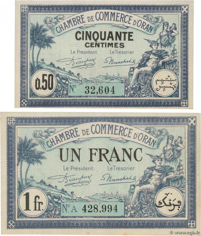Country : ALGERIA 
Face Value : 50 Centimes et 1 Franc 
Date : 11 avril 1923 
Pe...