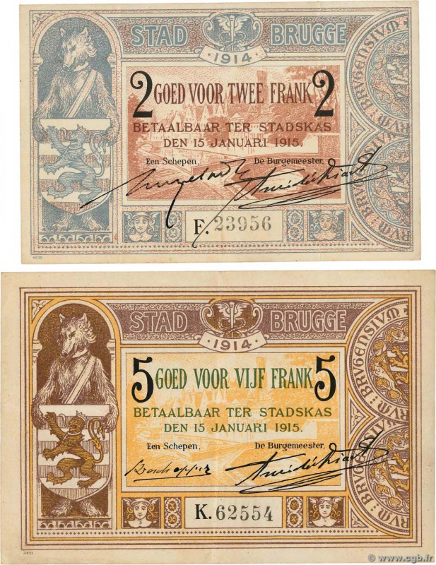 Country : BELGIUM 
Face Value : 2 et 5 Francs 
Date : 1914 
Period/Province/Bank...