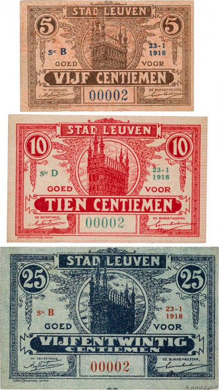 Country : BELGIUM 
Face Value : 5, 10 et 25 Centimes 
Date : 23 janvier 1918 
Pe...