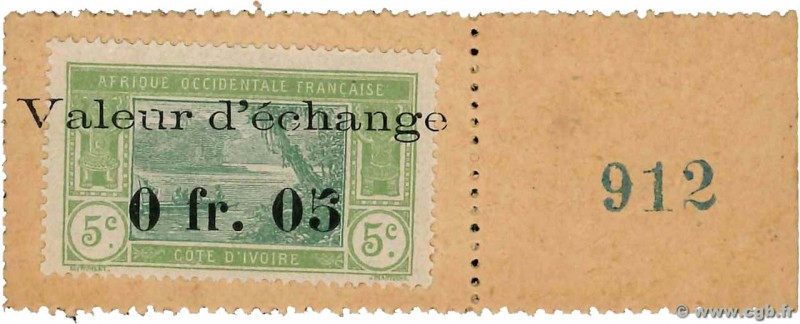 Country : IVORY COAST 
Face Value : 5 Centimes 
Date : (1920) 
Period/Province/B...