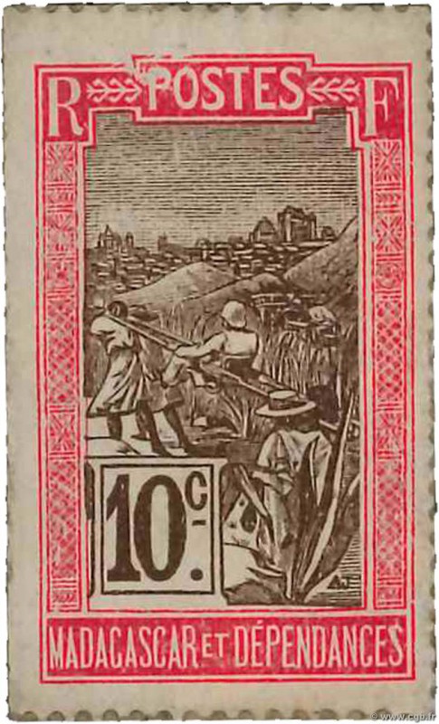 Country : MADAGASCAR 
Face Value : 10 Centimes Zébu 
Date : (1916) 
Period/Provi...
