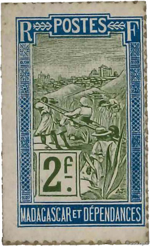 Country : MADAGASCAR 
Face Value : 2 Francs Zébu 
Date : (1916) 
Period/Province...