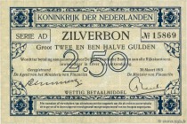 Country : NETHERLANDS 
Face Value : 2,5 Gulden 
Date : 30 mars 1915 
Period/Province/Bank : Zilverbon 
Catalogue reference : P.7 
Alphabet - signature...