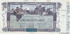 Country : FRANCE 
Face Value : 5000 Francs FLAMENG 
Date : 15 janvier 1918 
Period/Province/Bank : Banque de France, XXe siècle 
Catalogue reference :...