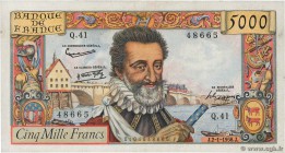 Country : FRANCE 
Face Value : 5000 Francs HENRI IV 
Date : 02 janvier 1958 
Period/Province/Bank : Banque de France, XXe siècle 
Catalogue reference ...