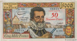 Country : FRANCE 
Face Value : 50 NF sur 5000 Francs HENRI IV 
Date : 05 mars 1959 
Period/Province/Bank : Banque de France, XXe siècle 
Catalogue ref...