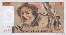 Country : FRANCE 
Face Value : 100 Francs DELACROIX imprimé en continu 
Date : 1991 
Period/Province/Bank : Banque de France, XXe siècle 
Catalogue re...