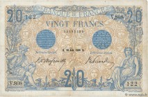 Country : FRANCE 
Face Value : 20 Francs BLEU 
Date : 30 août 1906 
Period/Province/Bank : Banque de France, XXe siècle 
Catalogue reference : F.10.01...