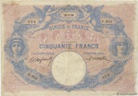 Country : FRANCE 
Face Value : 50 Francs BLEU ET ROSE 
Date : 23 mars 1894 
Period/Province/Bank : Banque de France, XXe siècle 
Catalogue reference :...