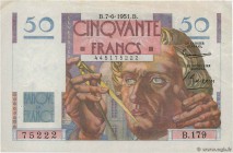 Country : FRANCE 
Face Value : 50 Francs LE VERRIER 
Date : 07 juin 1951 
Period/Province/Bank : Banque de France, XXe siècle 
Catalogue reference : F...