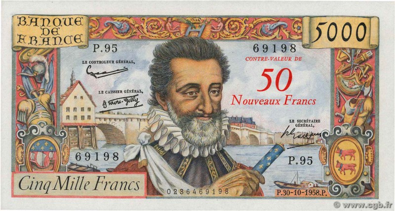 Country : FRANCE 
Face Value : 50 NF sur 5000 Francs HENRI IV 
Date : 30 octobre...