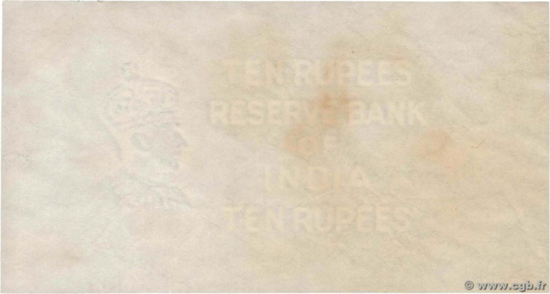 Country : INDIA 
Face Value : 10Rupees 
Date : (1937-1943) 
Period/Province/Bank...