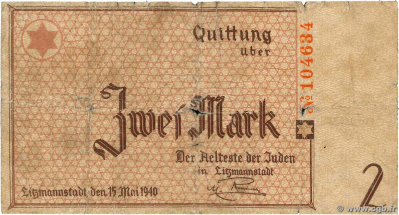 Country : POLAND 
Face Value : 2 Mark 
Date : 15 mai 1940 
Period/Province/Bank ...