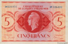 Country : REUNION ISLAND 
Face Value : 5 Francs 
Date : 1944 
Period/Province/Bank : Caisse Centrale de la France d'Outre-Mer 
Catalogue reference : P...