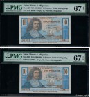 Country : SAINT PIERRE AND MIQUELON 
Face Value : 10 Francs Colbert 
Date : (1946) 
Period/Province/Bank : Caisse Centrale de la France d'Outre-Mer 
C...