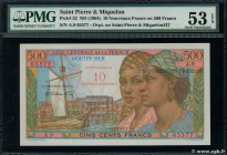 Country : SAINT PIERRE AND MIQUELON 
Face Value : 10 NF sur 500 Francs Pointe à Pitre 
Date : (1964) 
Period/Province/Bank : Caisse Centrale de la Fra...