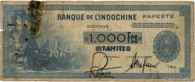 Country : TAHITI 
Face Value : 1000 Francs 
Date : (1943) 
Period/Province/Bank : Banque de l'Indochine 
Catalogue reference : P.18b 
Additional refer...