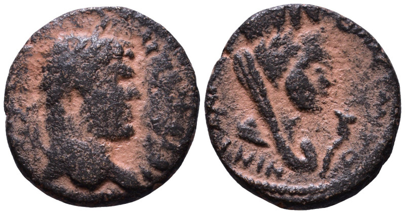 MESOPOTAMIA. Carrhae. Caracalla, 198-217 AD. Æ 19mm, 4,37g *Repatinated*