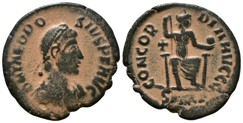 Theodosius I AD 379-395. Æ 19mm, 2,38g *Repatinated*