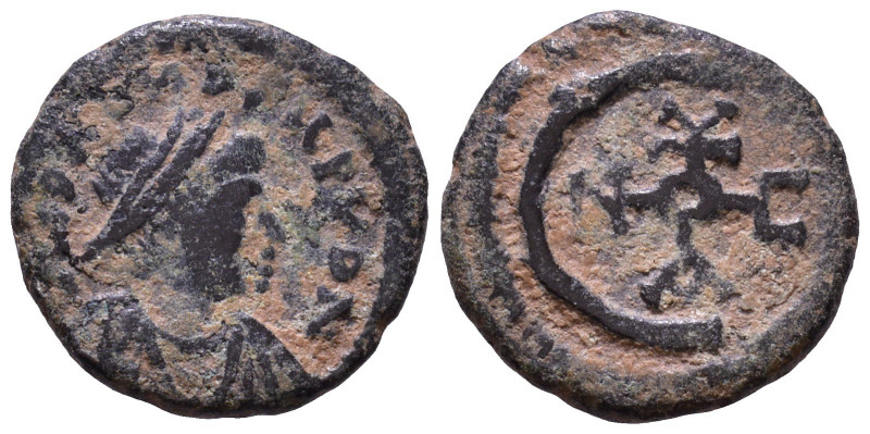 Justinian I AD 527-565. Æ 14mm, 1,73g *Repatinated*