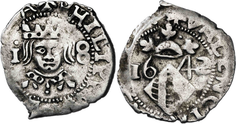 1642. Felipe IV. Valencia. 1 divuitè. (AC. 818). 2 g. MBC-.