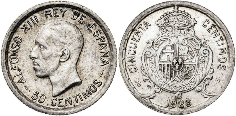 1926. Alfonso XIII. PCS. 50 céntimos. (AC. 50). 2,48 g. EBC+.