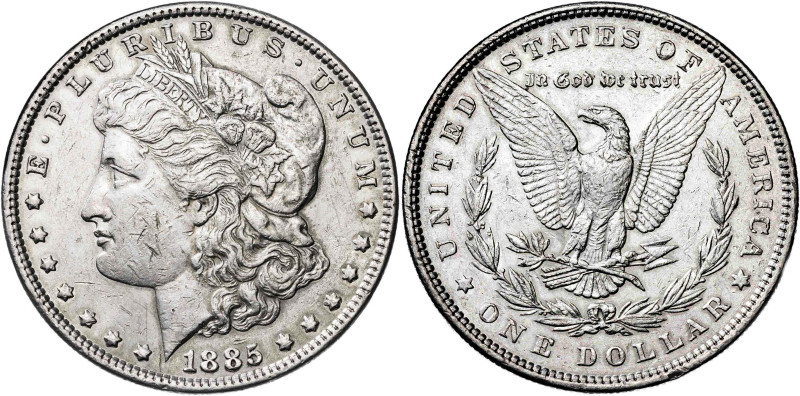 Estados Unidos. 1885. Filadelfia. 1 dólar. (KM. 110). AG. 26,68 g. MBC/MBC+.