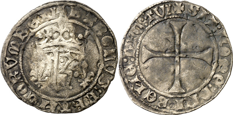 Francia. s/d. Carlos VII (1422-1461). Tours. Blanc au K. (D. 474). Vellón. 2,46 ...