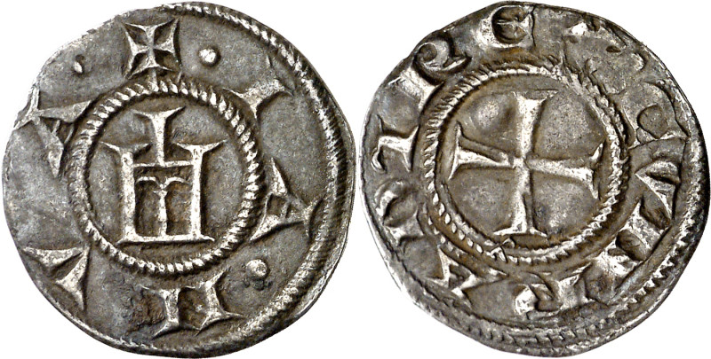 Italia. s/d. República (1139-1339). Génova. Dinero. (MIR. 16). Vellón. 1,30 g. M...